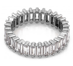 Srebrny pierścionek obrączka z cyrkoniami