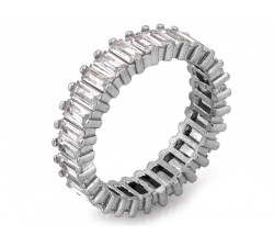 Srebrny pierścionek obrączka z cyrkoniami