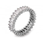 Srebrny pierścionek obrączka z cyrkoniami