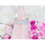 Srebrny pierścionek obrączka z cyrkoniami