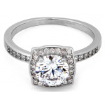 Pierścionek srebrny kwadratowa markiza