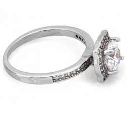 Pierścionek srebrny kwadratowa markiza