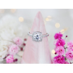 Pierścionek srebrny kwadratowa markiza