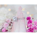 Pierścionek srebrny kwadratowa markiza