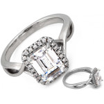 Srebrny pierścionek z prostokątnym oczkiem markiza