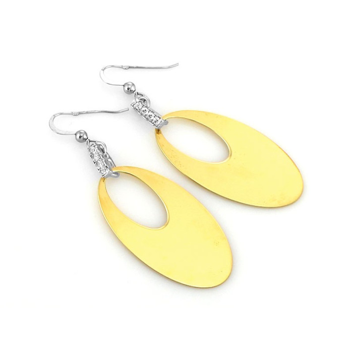 Srebrne kolczyki wiszące z cyrkoniami