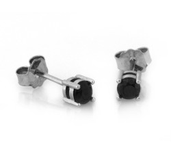 Srebrne kolczyki z czarnymi cyrkoniami