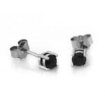 Srebrne kolczyki z czarnymi cyrkoniami