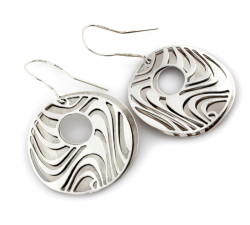 Srebrne kolczyki wiszące okrągłe duże