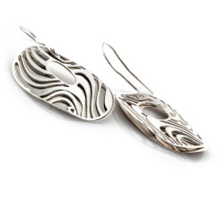 Srebrne kolczyki wiszące okrągłe duże