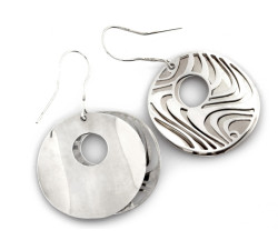 Srebrne kolczyki wiszące okrągłe duże