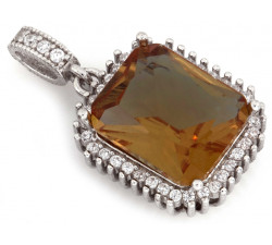 Zawieszka srebrna z zultanitem i cyrkoniami