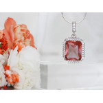 Zawieszka srebrna z zultanitem i cyrkoniami