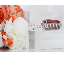 Zawieszka srebrna z zultanitem i cyrkoniami