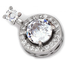 Srebrna zawieszka okrągła z cyrkoniami 925