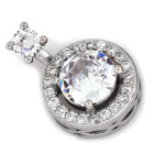 Srebrna zawieszka okrągła z cyrkoniami 925