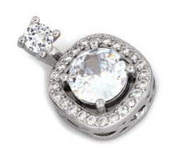 Srebrna zawieszka kwadratowa z cyrkoniami