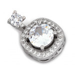 Srebrna zawieszka kwadratowa z cyrkoniami