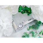 Srebrna zawieszka kwadratowa z cyrkoniami