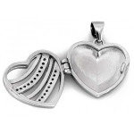 Zawieszka srebrna puzderko serce z cyrkoniami