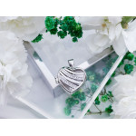 Zawieszka srebrna puzderko serce z cyrkoniami