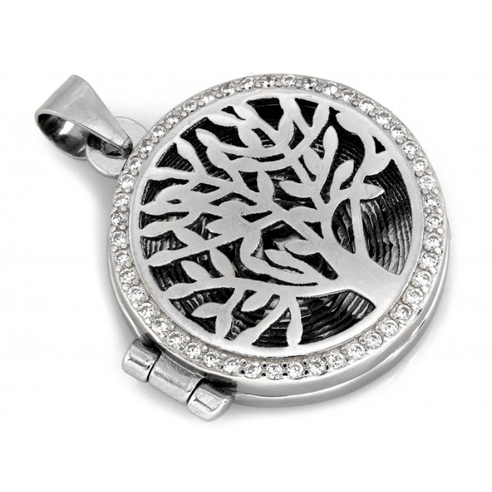 Srebrne puzderko z drzewkiem szczęścia