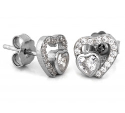 Srebrne kolczyki z sercami