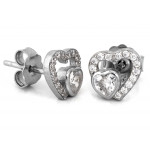 Srebrne kolczyki z sercami