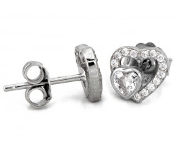 Srebrne kolczyki z sercami
