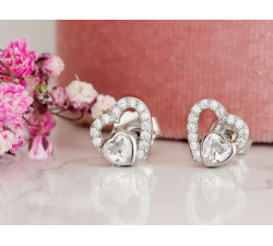 Srebrne kolczyki z sercami