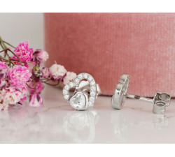 Srebrne kolczyki z sercami