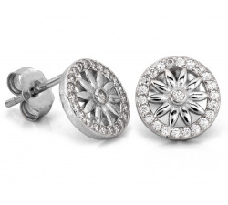 Srebrne kolczyki okrągłe z cyrkoniami