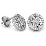 Srebrne kolczyki okrągłe z cyrkoniami