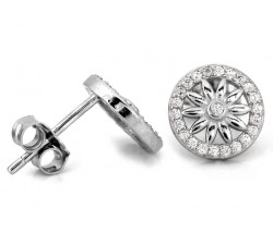 Srebrne kolczyki okrągłe z cyrkoniami