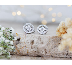 Srebrne kolczyki okrągłe z cyrkoniami