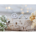 Srebrne kolczyki okrągłe z cyrkoniami