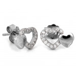 Srebrne kolczyki z sercami na sztyfcie