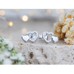 Srebrne kolczyki z sercami na sztyfcie