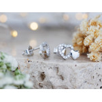 Srebrne kolczyki z sercami na sztyfcie