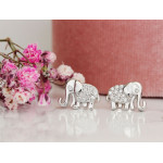 Srebrne kolczyki słonik z cyrkoniami na sztyfcie