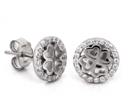 Srebrne kolczyki z koniczynką