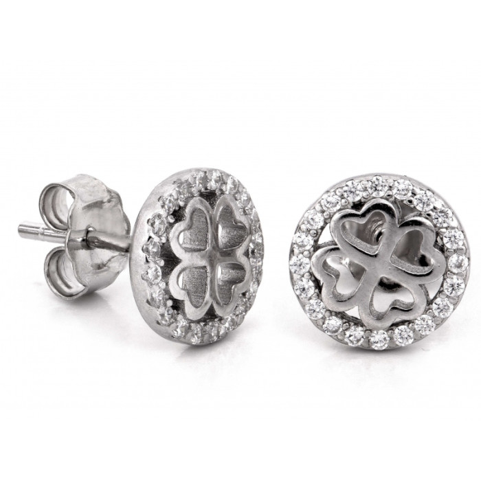 Srebrne kolczyki z koniczynką