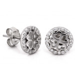 Srebrne kolczyki z koniczynką