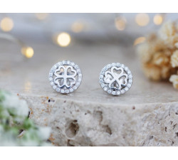 Srebrne kolczyki z koniczynką