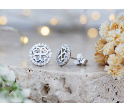 Srebrne kolczyki z koniczynką
