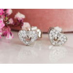 Srebrne kolczyki serce na sztyfcie