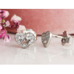 Srebrne kolczyki serce na sztyfcie