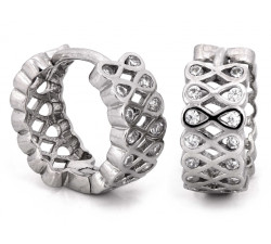 Srebrne kolczyki małe kółka z cyrkoniami