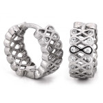 Srebrne kolczyki małe kółka z cyrkoniami