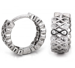 Srebrne kolczyki małe kółka z cyrkoniami
